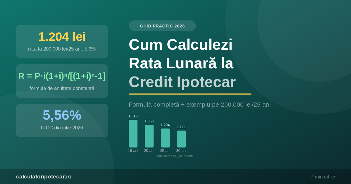 Cum Calculezi Rata Lunară la un Credit Ipotecar: Formula și Exemplu 2026